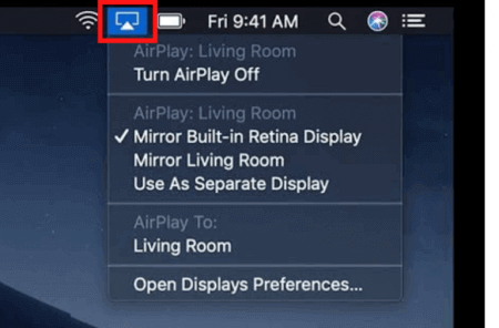 click on the AirPlay icon