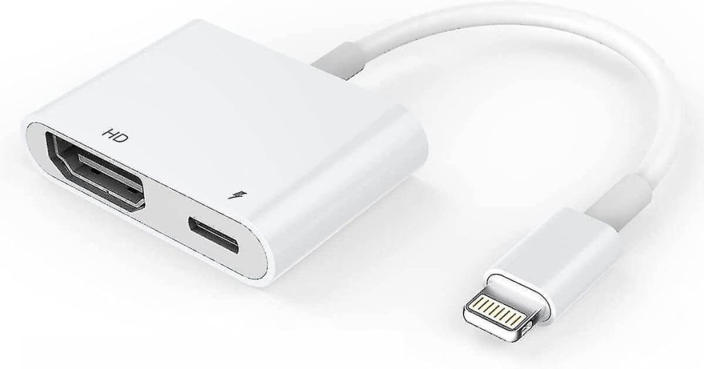 Connect the Lightning Digital AV Adapter to your iPhone/iPad.