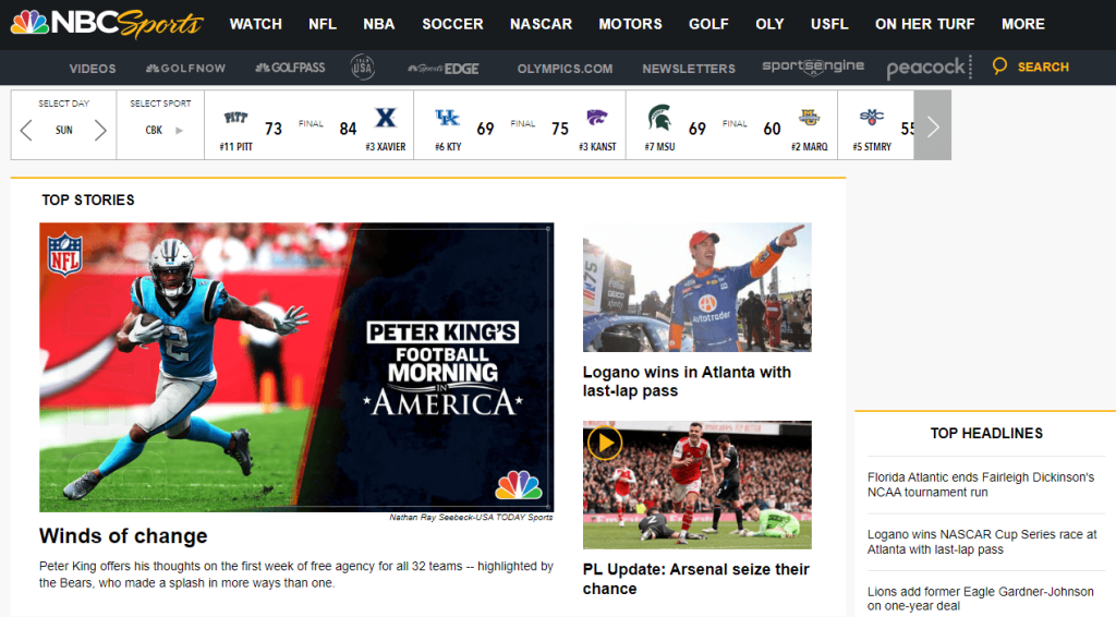 head to the official website of NBC Sports.