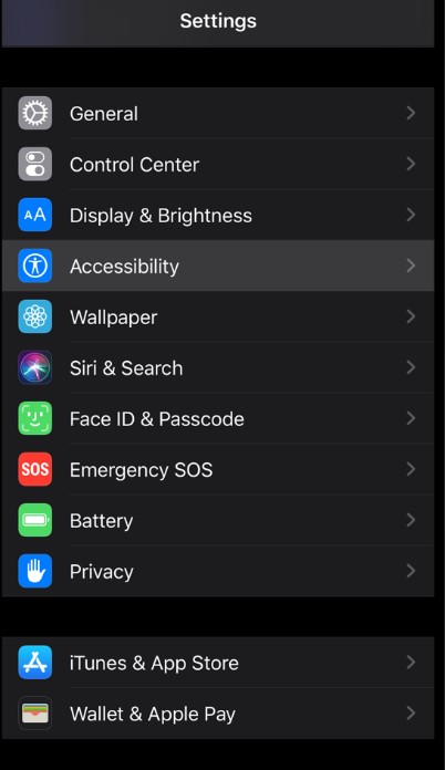 Accessibility settings