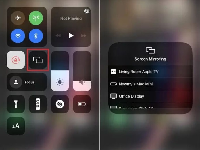 Tap Screen Mirroring icon