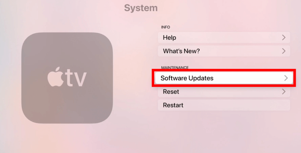 Hit the Software Updates button