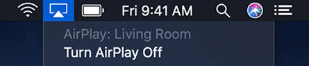 Click on AirPlay icon on Mac