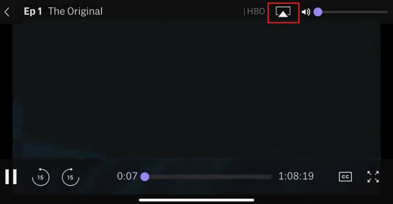Click on AirPlay icon - AirPlay HBO Max
