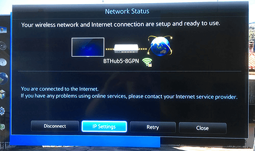 IP Settings - Samsung TV AirPlay not showing up