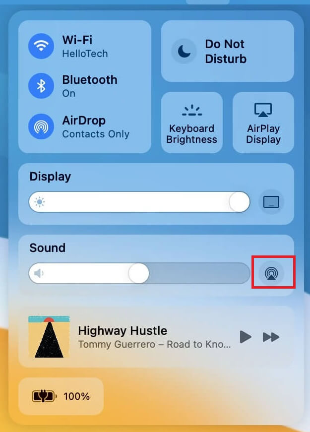 Click AirPlay on Mac
