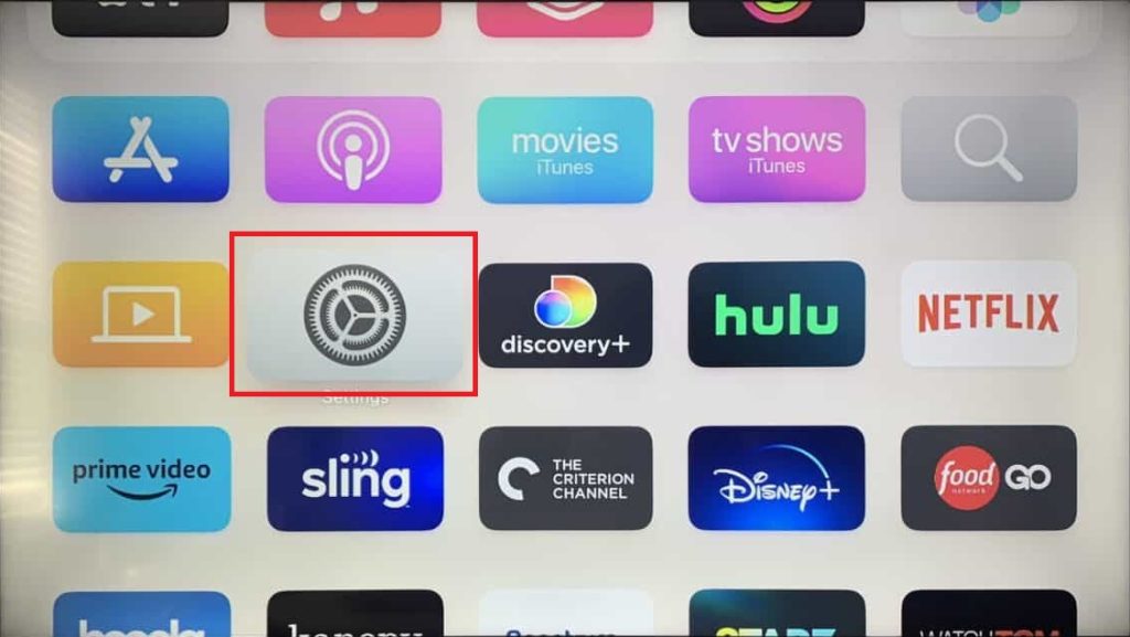 Go to Settings on Apple TV