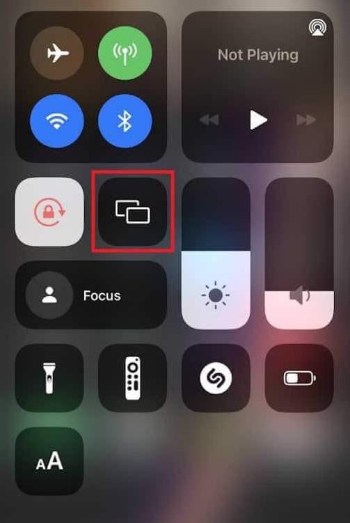 Click on Screen Mirroring on iOS
