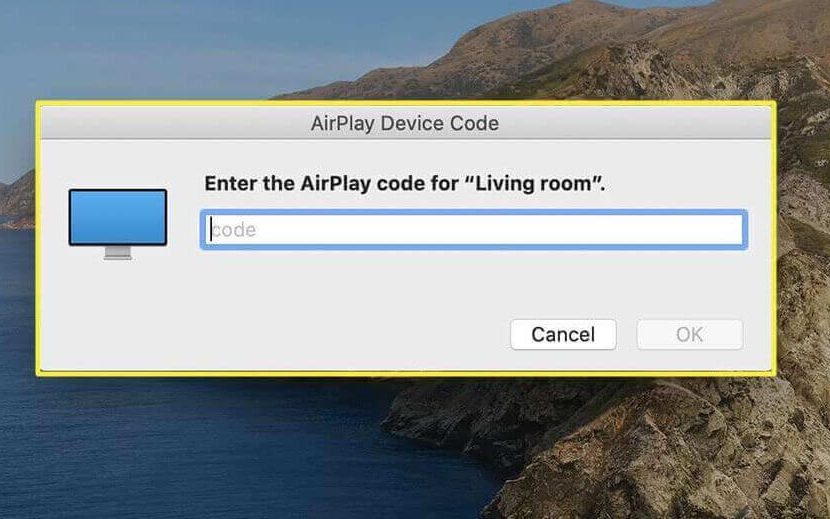 Enter AirPlay code on Mac