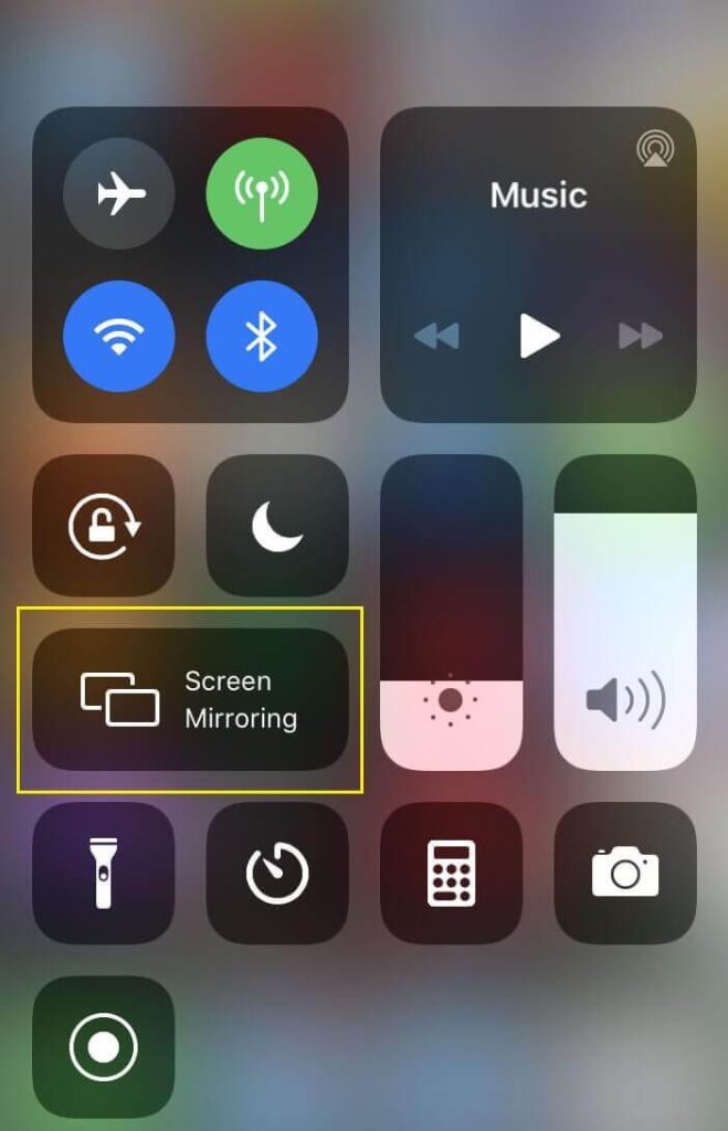 Click on Screen Mirroring