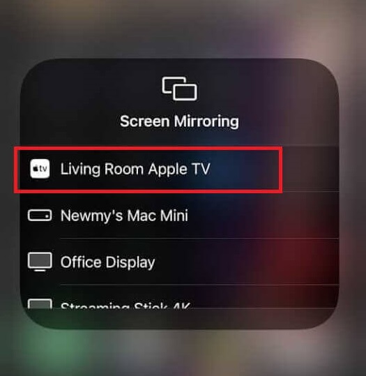 AirPlay Xfinity Stream - Click on Apple TV