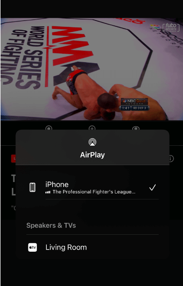AirPlay fuboTV - Tap on the screen