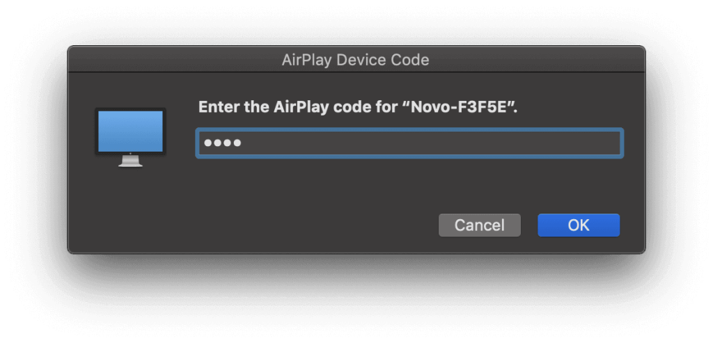 Enter the AirPlay code