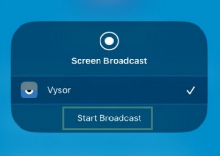 Tap Start Broadcast to AirPlay to Chromebook