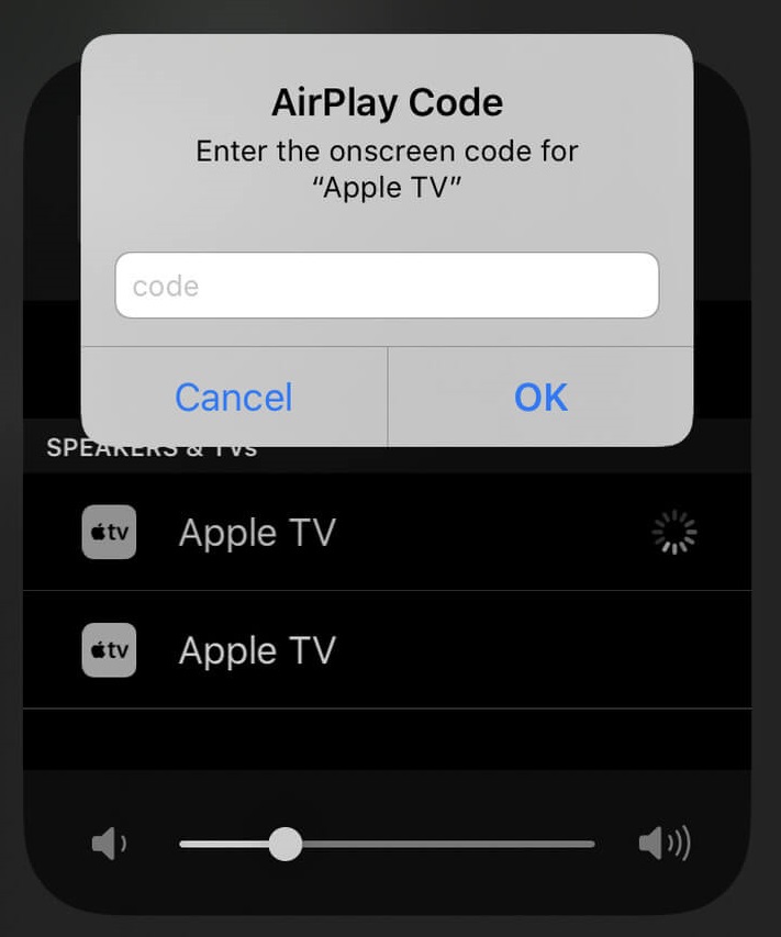 Enter AirPlay code