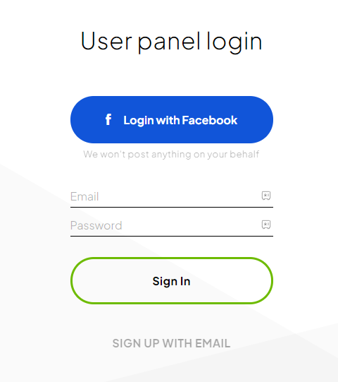 Log in with your email