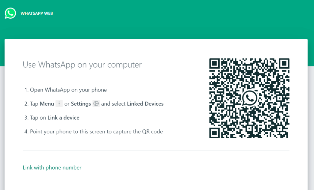 Log into WhatsApp account