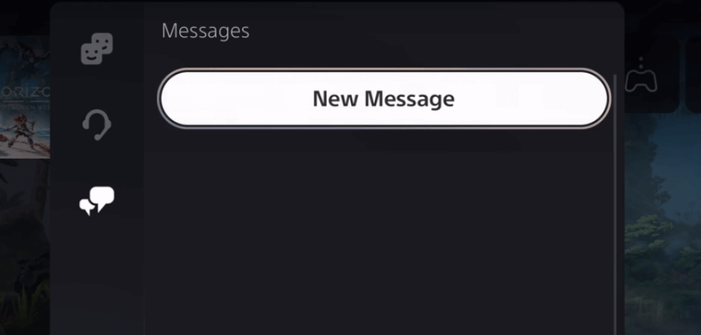 Select Messages on PS5 