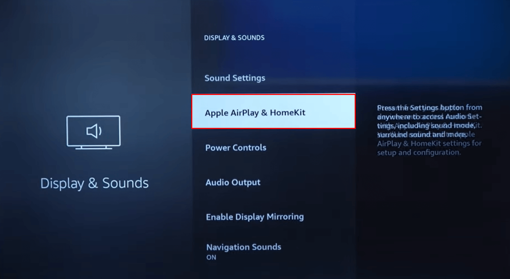 Select AirPlay and HomeKit option on TCL TV
