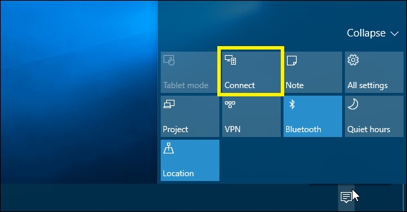 Click Connect on Windows PC