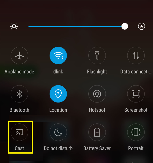 Click on Cast icon on Android