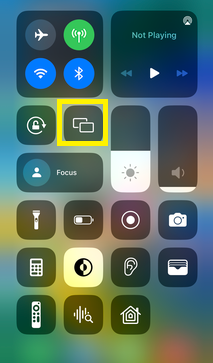 Click the Screen Mirroring icon on iPhone