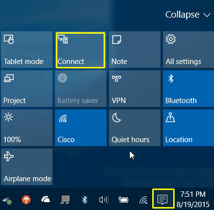 Devant TV Screen Mirroring - Click the Connect option