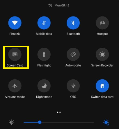 Hit Cast icon to screen mirror to TV from Android