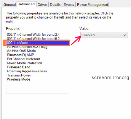 Improve screen mirroring quality by changing the mode on router