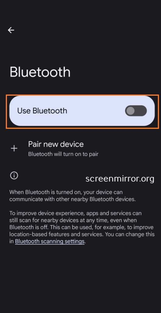 How to improve screen mirroring quality by turning off bluetooth on Android