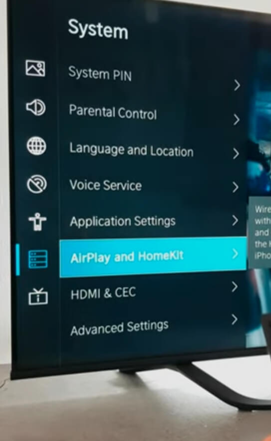 Click AirPlay and HomeKit on Sharp VIDAA TV