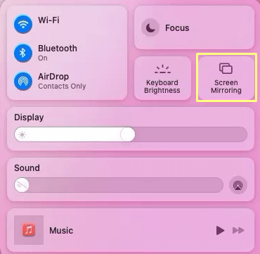 Choose the Screen Mirroring icon