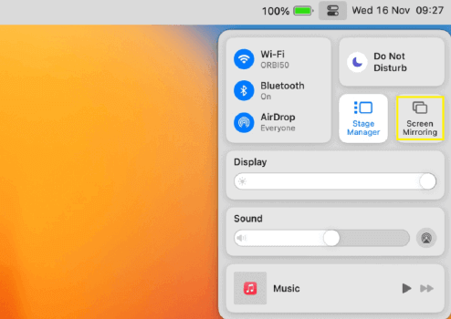 On the menu bar of your Mac, hit the Control Center icon 