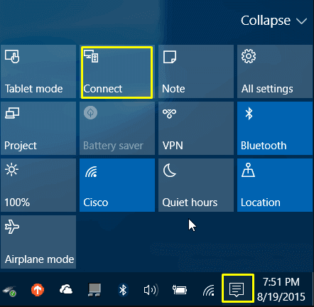 Select the Connect option to Screen Mirror Paramount Plus from Windows PC