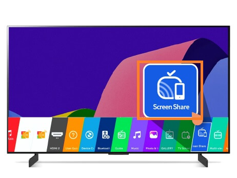 Select Screen share on LG TV