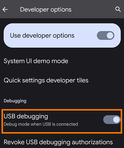 Turn on USB debugging option on your smartphone to screen mirror your Android phone to Chromebook