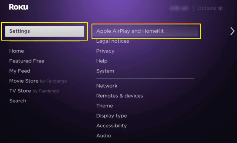 Screen Mirroring TCL TV - Click on the Apple AirPlay and HomeKit