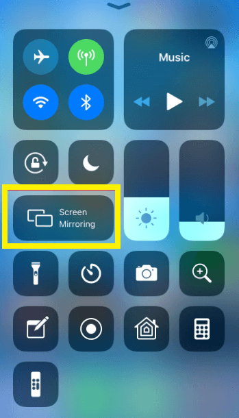 Tap the Screen Mirroring icon