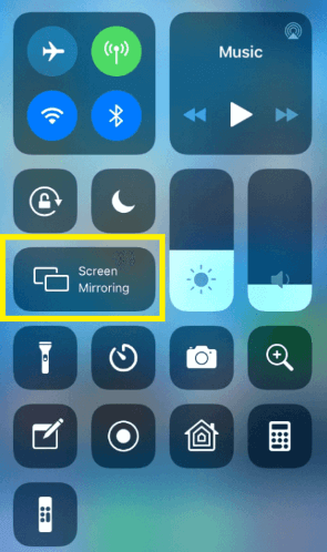  Tap on the Screen Mirroring icon from the Control Center 