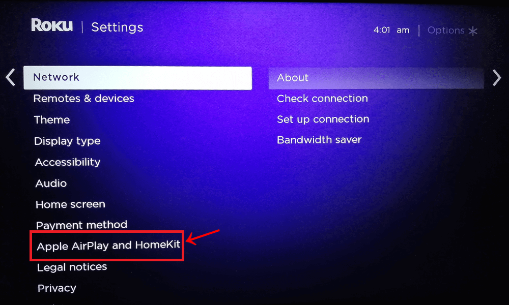 Enabling AirPlay in Sharp Roku TV