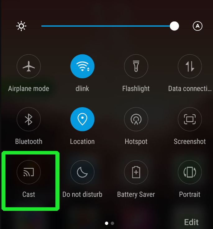 Click the Cast icon on Android smartphones