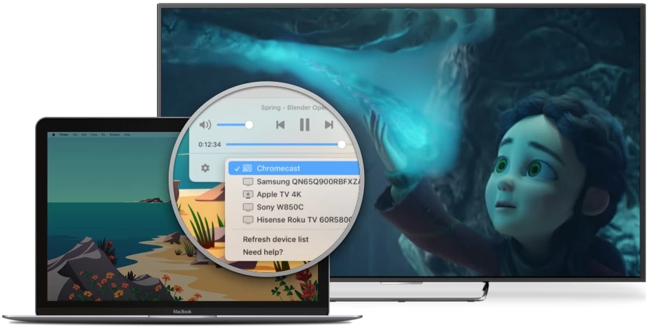 Select your Chromecast device to Mirror Mac to Chromecast