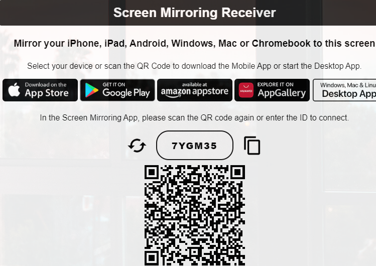Scan the QR code to screen mirror iPhone to Chromebook