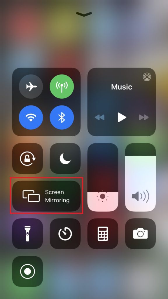 Select the Screen mirroring icon to AirPlay Telegram 