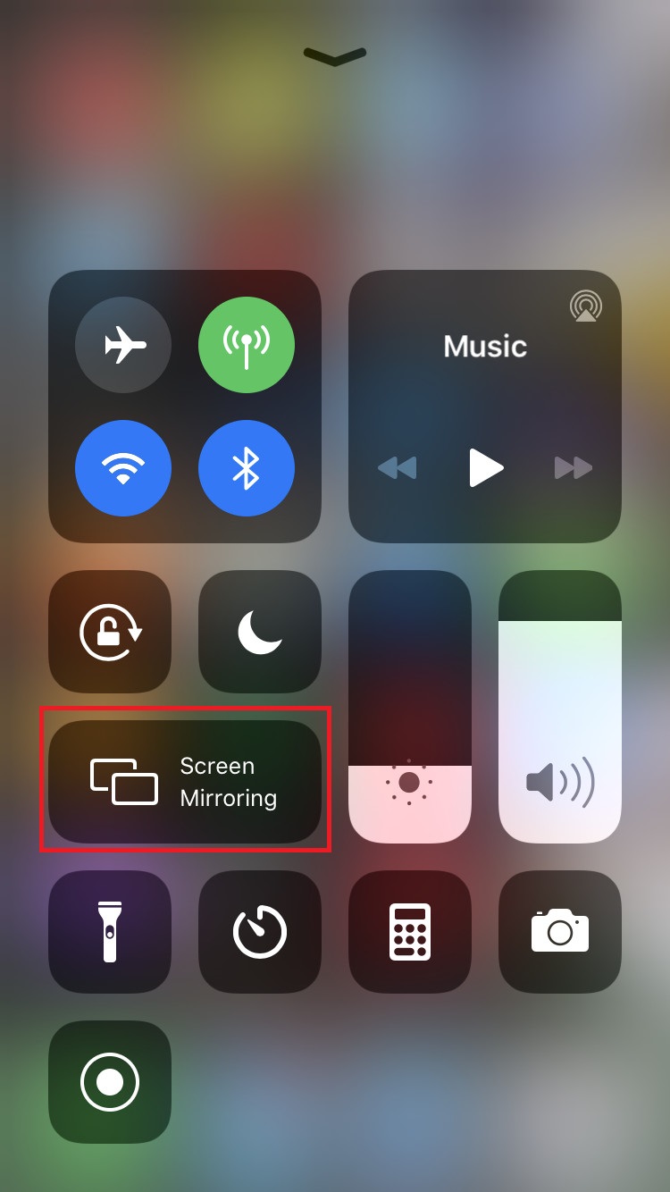 Select the Screen Mirroring option